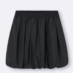 GU Bubble Hem Mini Skirt Black NWT Women L Elastic Waist